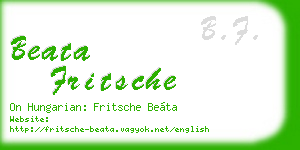 beata fritsche business card